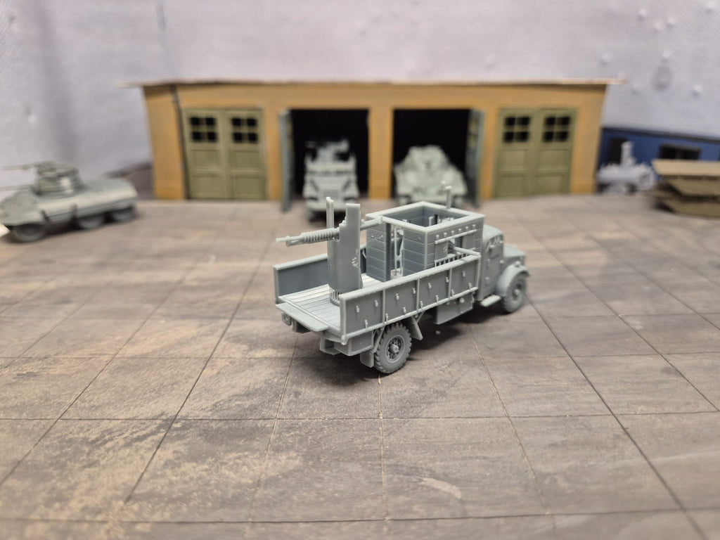 Armadillo Mk. III SPG Improvisierter gepanzerter Lastwagen mit Selbstfahrlafette