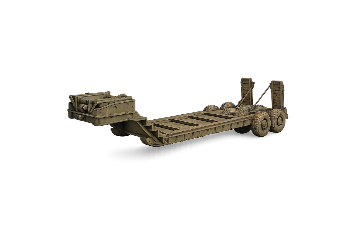 M15 Schwerer Tieflade-Sattelauflieger Transportmodus mit hochgeklappten Rampen
