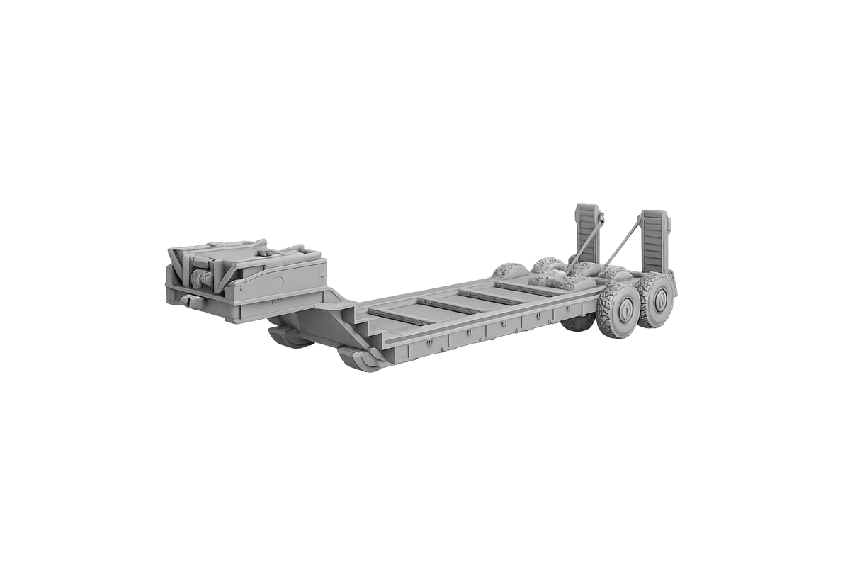 M15 Schwerer Tieflade-Sattelauflieger Transportmodus mit hochgeklappten Rampen