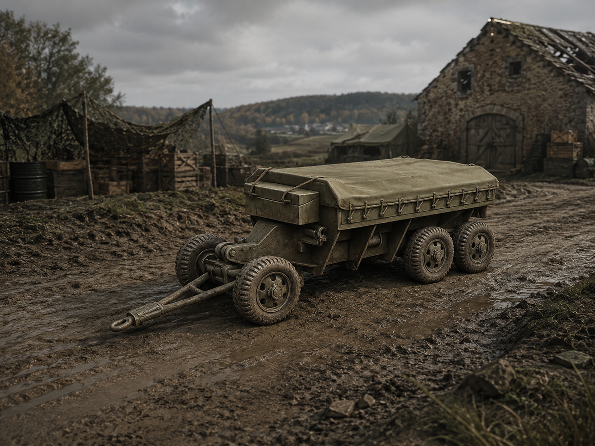 M23 Schwerer vierrädriger Munitionsanhänger Geschlossener Transportzustand