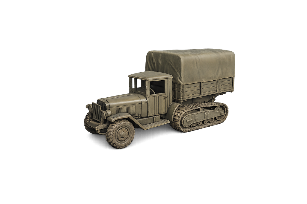 ZIS-42 Halbkettenlastwagen und Artillerieschlepper mit Planen-Aufbau