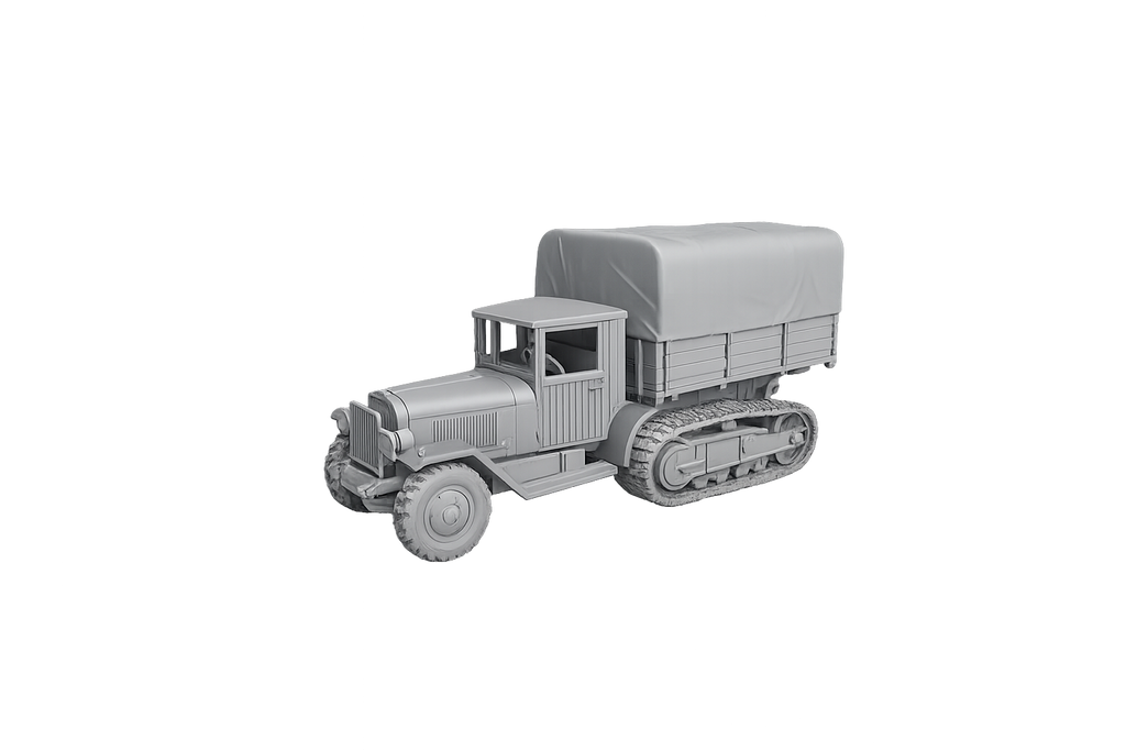 ZIS-42 Halbkettenlastwagen und Artillerieschlepper mit Planen-Aufbau