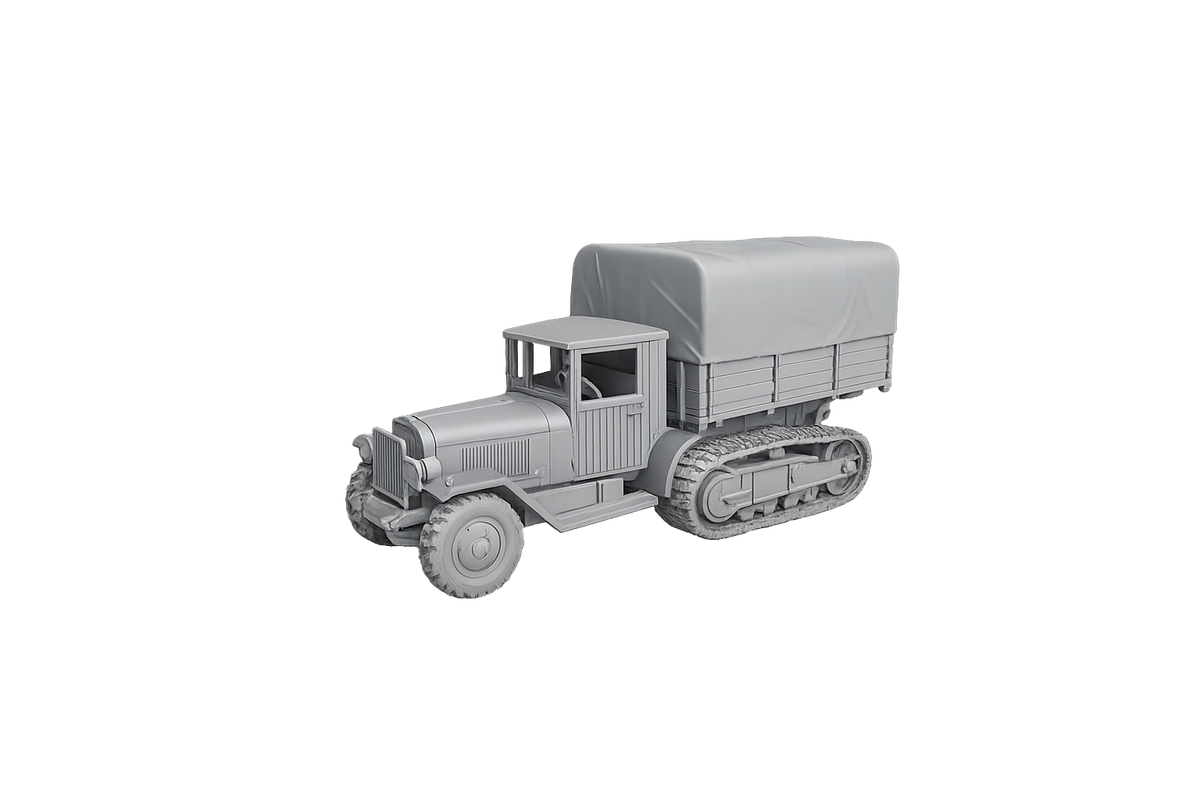 ZIS-42 Halbkettenlastwagen und Artillerieschlepper mit Planen-Aufbau
