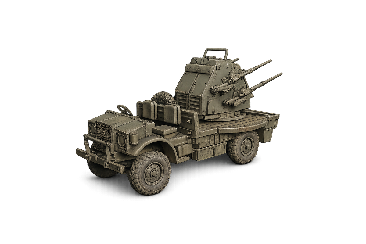 Ford CMP F60L Mobiler Flugabwehrlastwagen mit 20-mm-Polsten-Flakvierling Aktiv-Modus
