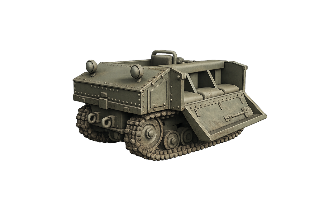 Vickers Utility Tractor VLC Leichter ungepanzerter Vollketten-Artillerieschlepper Klappen unten