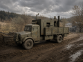 Armadillo Mk. III SPG Improvisierter gepanzerter Lastwagen mit Selbstfahrlafette