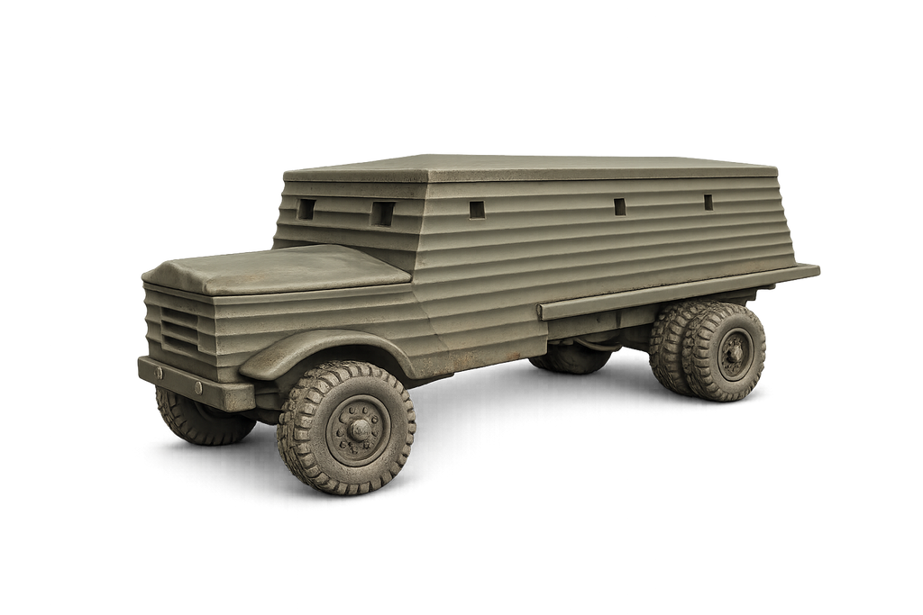 Type 3 Bison Mobile Pillbox Improvisierter gepanzerter Lastwagen und mobiler Bunker