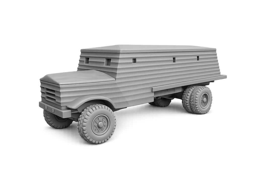 Type 3 Bison Mobile Pillbox Improvisierter gepanzerter Lastwagen und mobiler Bunker