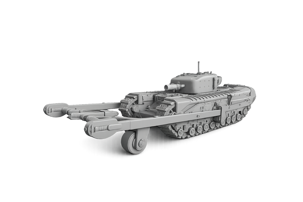Churchill Mk. IV AVRE Gepanzerter Pionier- und Minenräumpanzer mit Minenroller