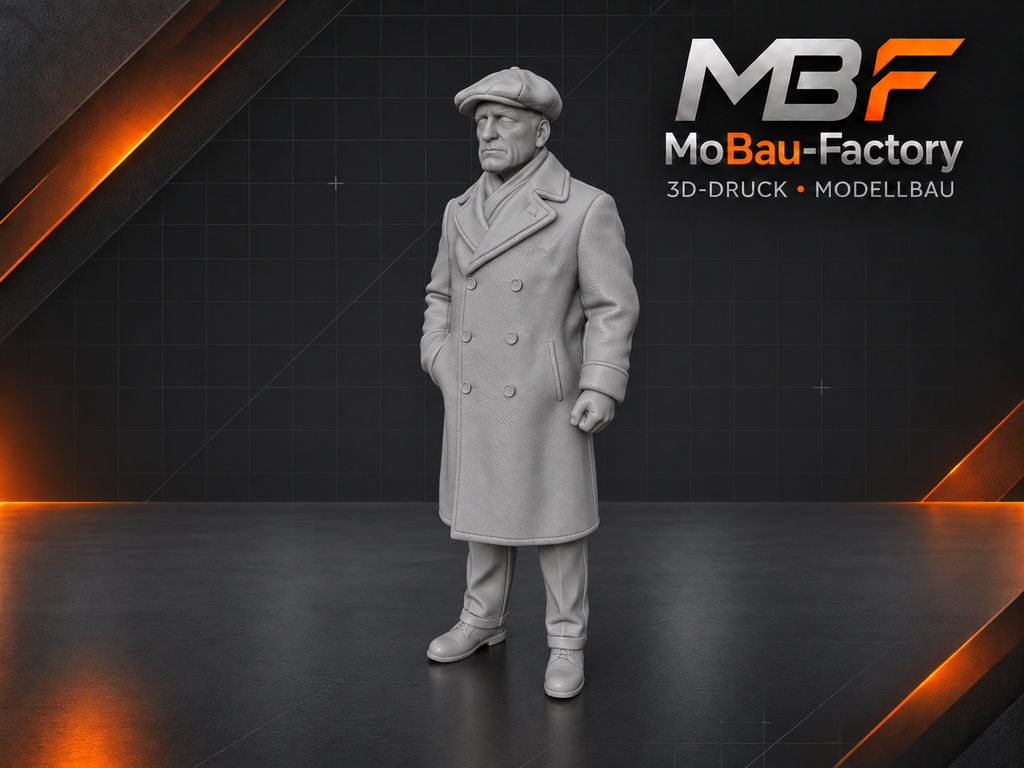 Mann mit Schiebermütze - Winterszene der 1930er-Jahre