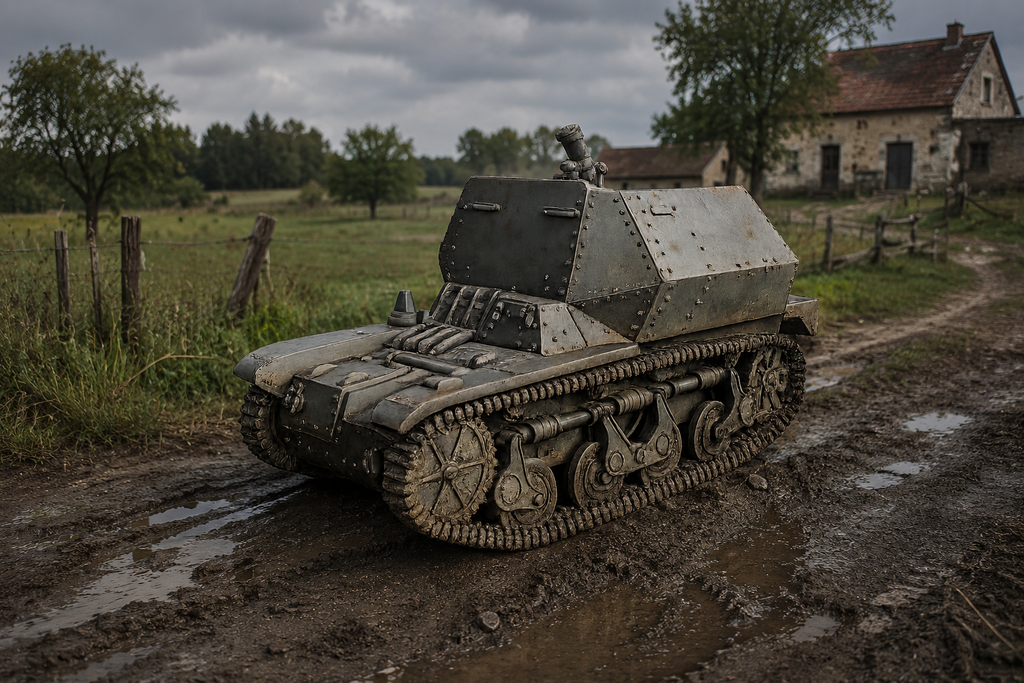 8 cm schwere Granatwerfer 34 auf Panzerspähwagen AMR 35(f)
