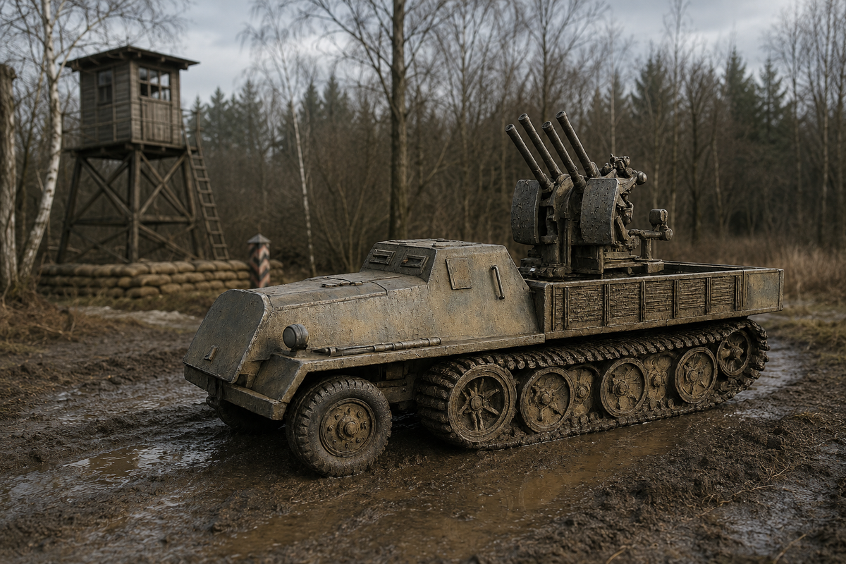 sWS Schwerer Wehrmachtschlepper Gepanzerte Ausführung mit 2-cm-Flakvierling 38