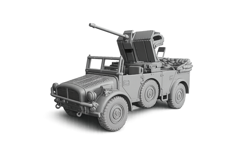 Horch 108 mit 2-cm-Flak 30 Schwerer geländegängiger Einheits-Pkw mit aufgesetztem Flugabwehrgeschütz