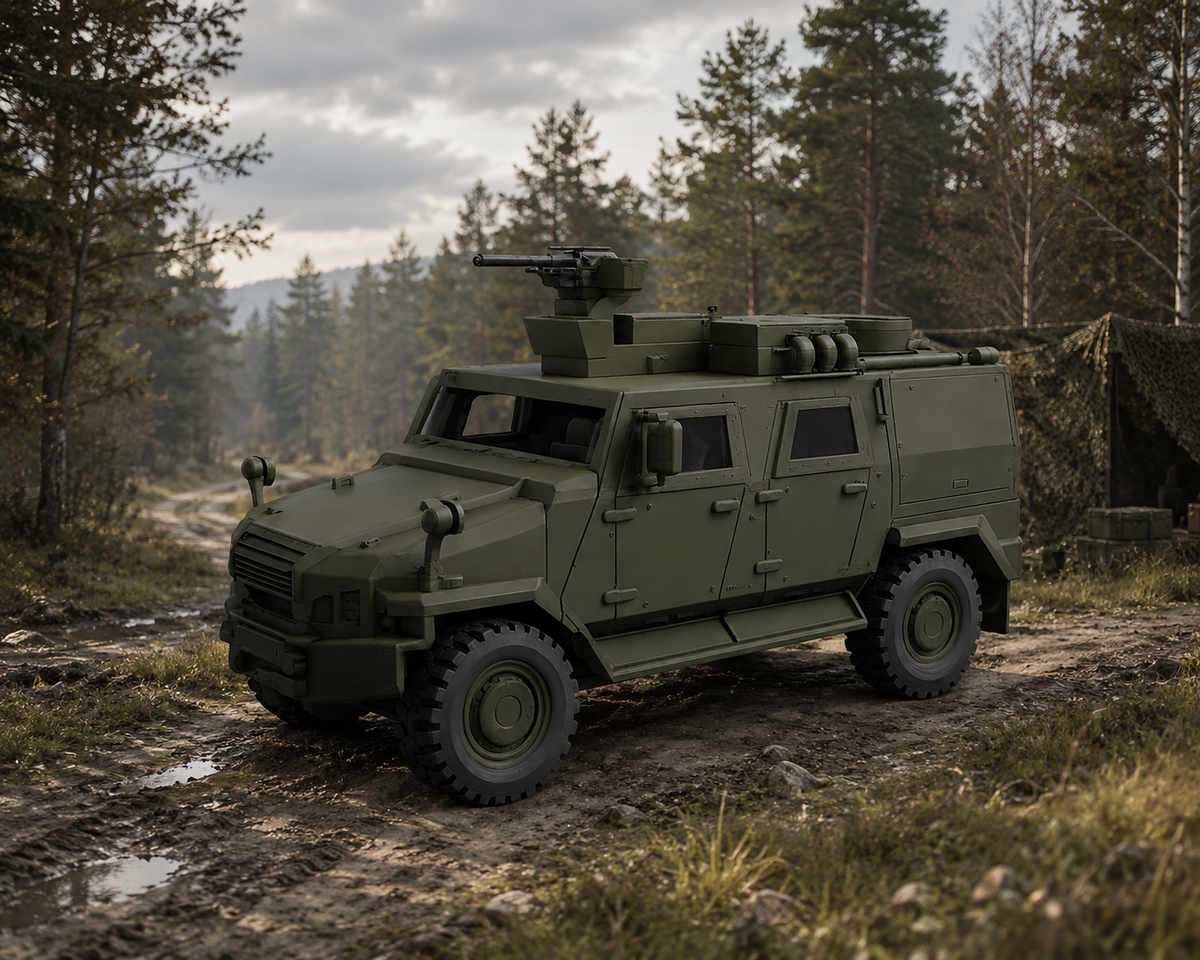 MOWAG EAGLE V 4x4 EMU Geschütztes taktisches Aufklärungs- und Überwachungsfahrzeug EMU eingefahren