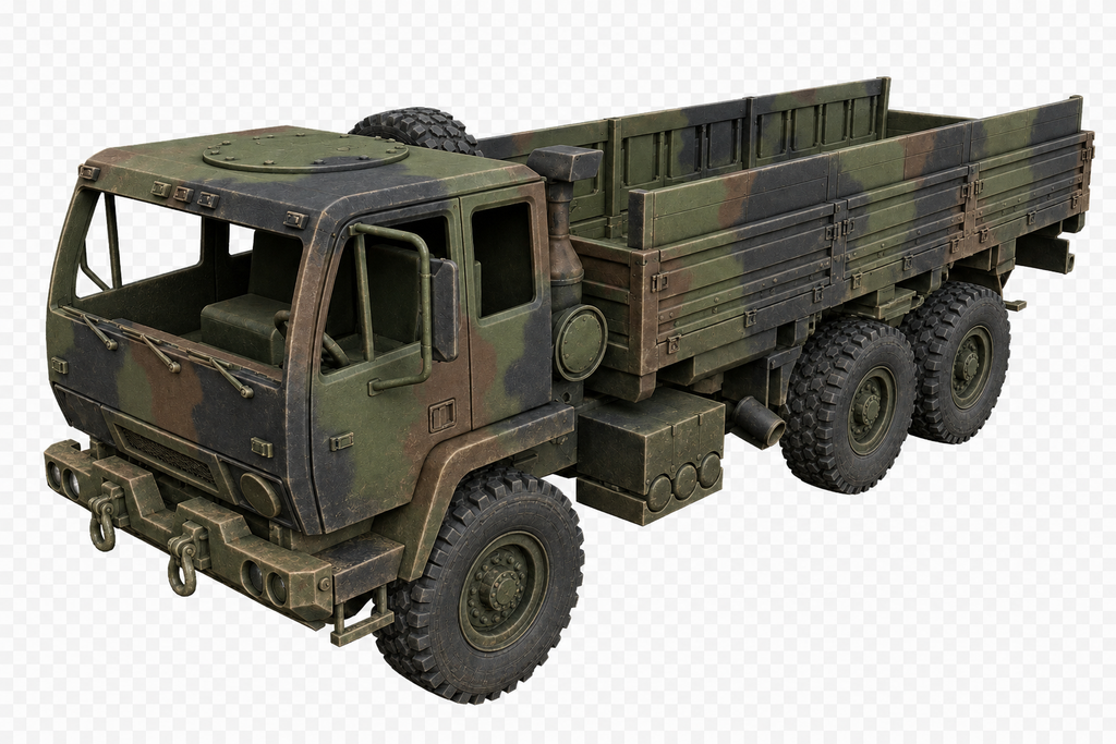M1085 FMTV Mittlerer militärischer Transportlastwagen Standardkabine mit offener Pritsche