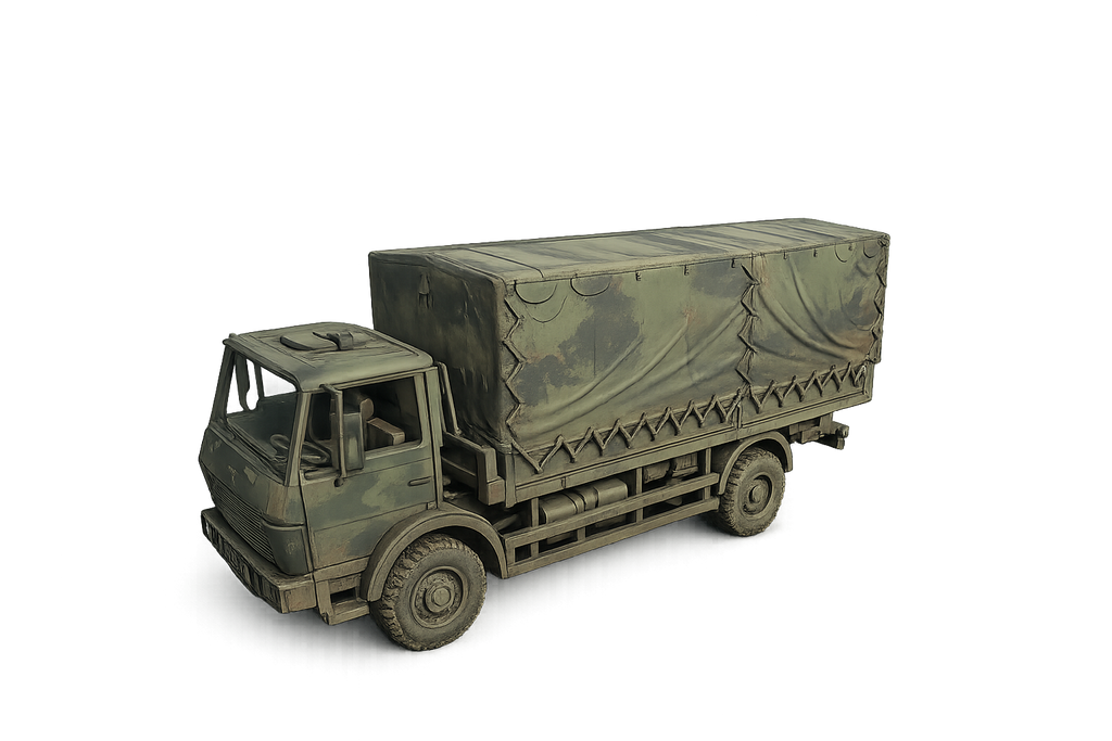 Mercedes-Benz 1017 A 5 t tmil Pritschen-Lkw mit Flachdach-Planenaufbau