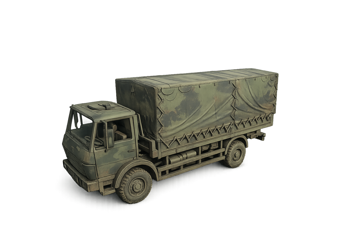 Mercedes-Benz 1017 A 5 t tmil Pritschen-Lkw mit Flachdach-Planenaufbau