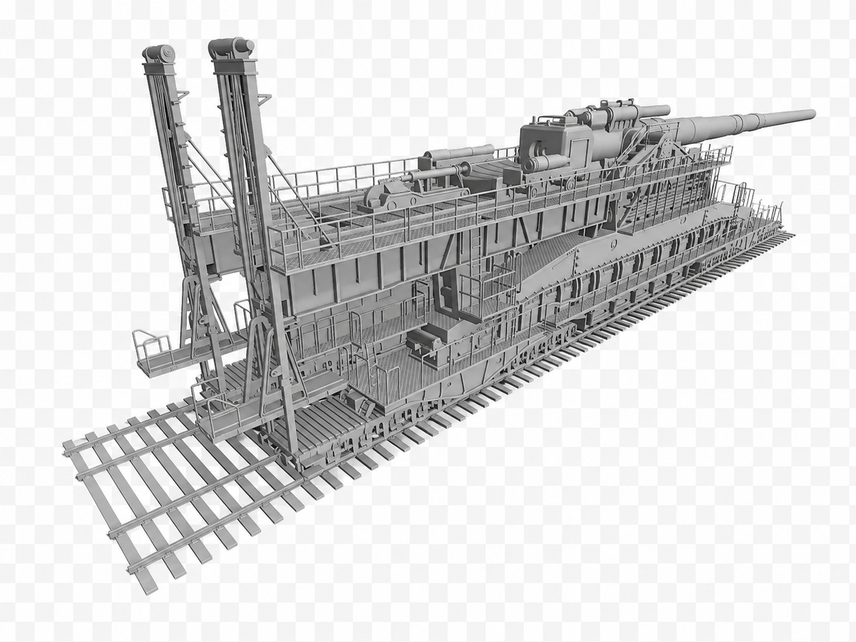 80-cm-Kanone (E) Schwerer Gustav Überschweres Eisenbahngeschütz