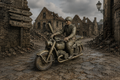 IMZ M-72 Motorradgespann mit Beiwagen und Mörser