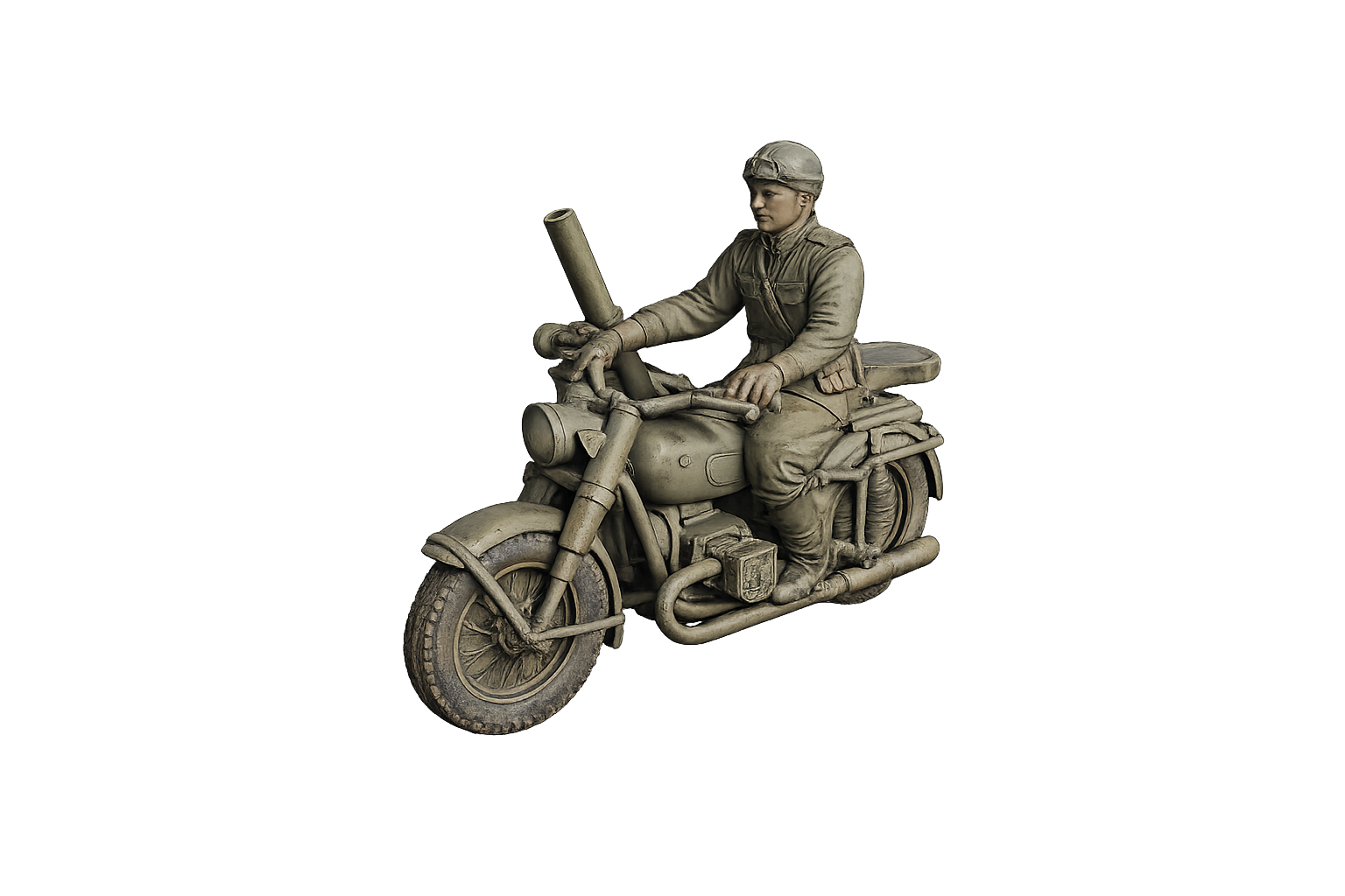 IMZ M-72 Motorradgespann mit Beiwagen und Mörser