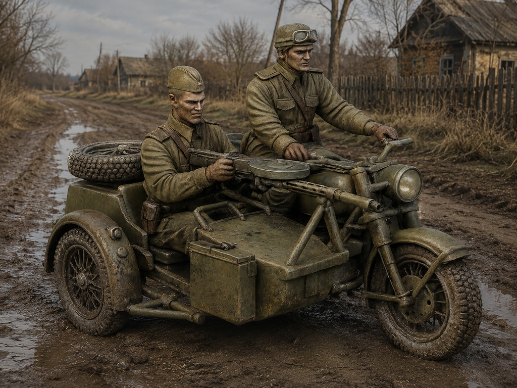 IMZ-Ural M-72 Schweres Militärmotorrad mit Beiwagen