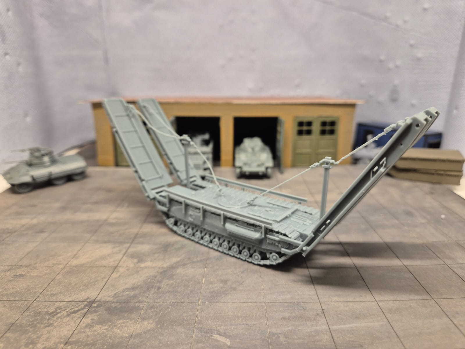 Churchill ARK Gepanzerter Rampenträger und Behelfsbrücke Hochgeklappte Einsatzstellung