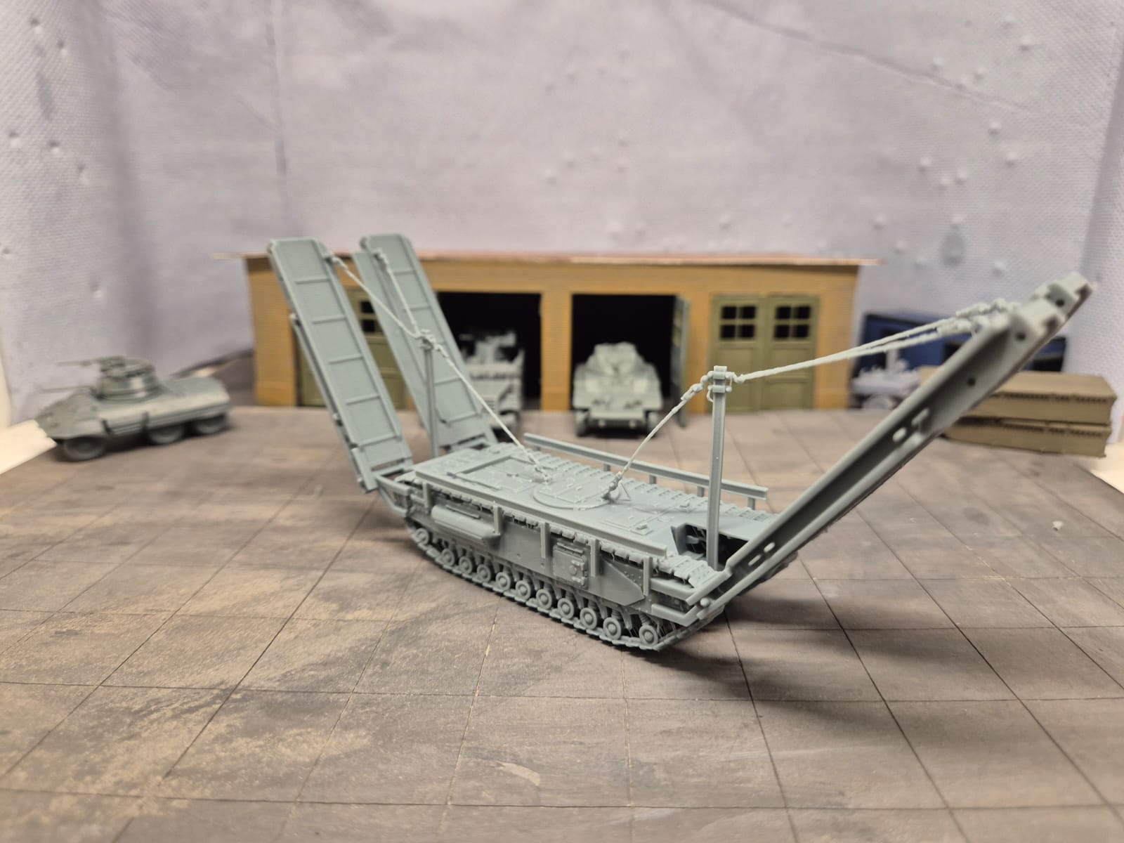Churchill ARK Gepanzerter Rampenträger und Behelfsbrücke Hochgeklappte Einsatzstellung