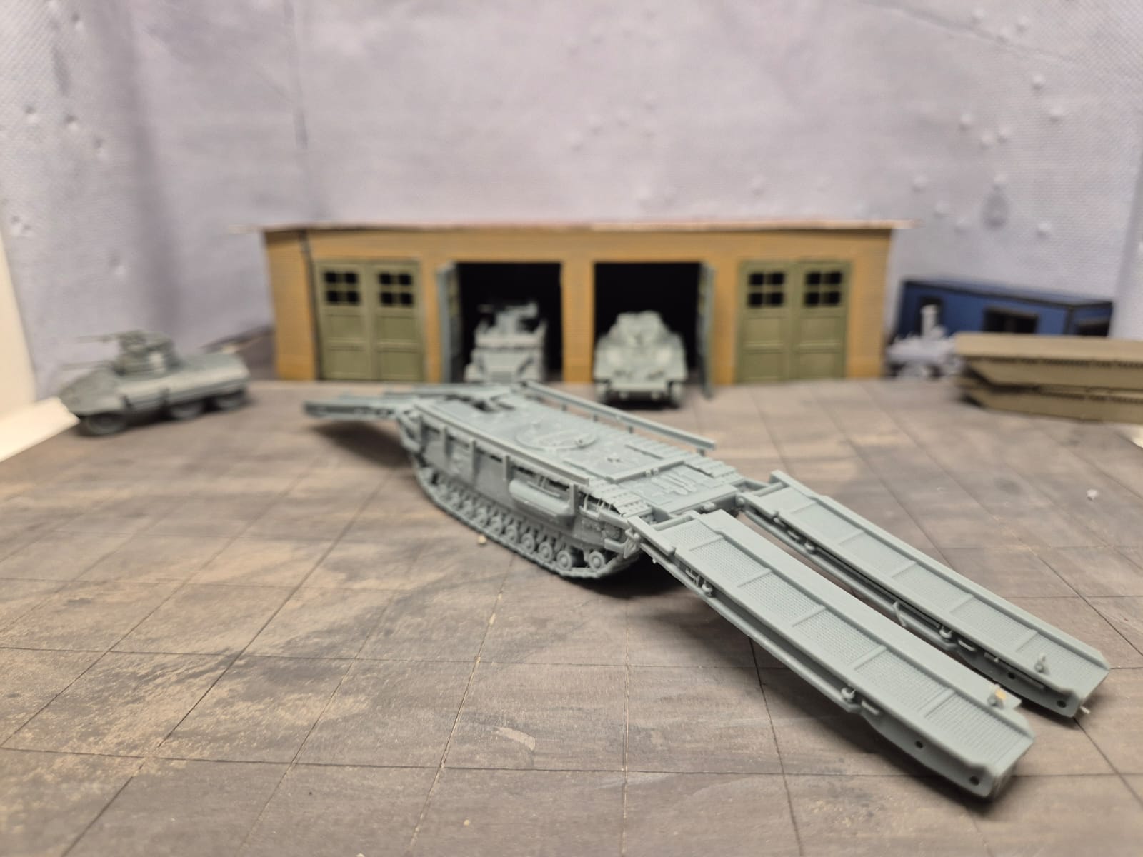 Churchill ARK Gepanzerter Rampenträger und Behelfsbrücke Aufgeklappte Einsatzstellung