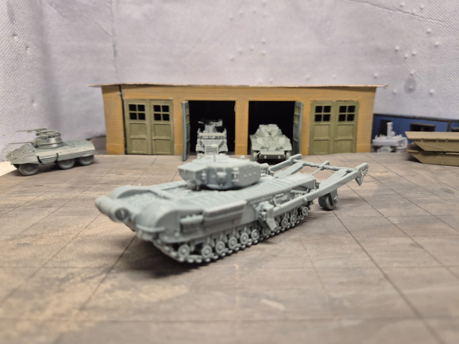 Churchill Mk. IV AVRE Gepanzerter Pionier- und Minenräumpanzer mit Minenroller