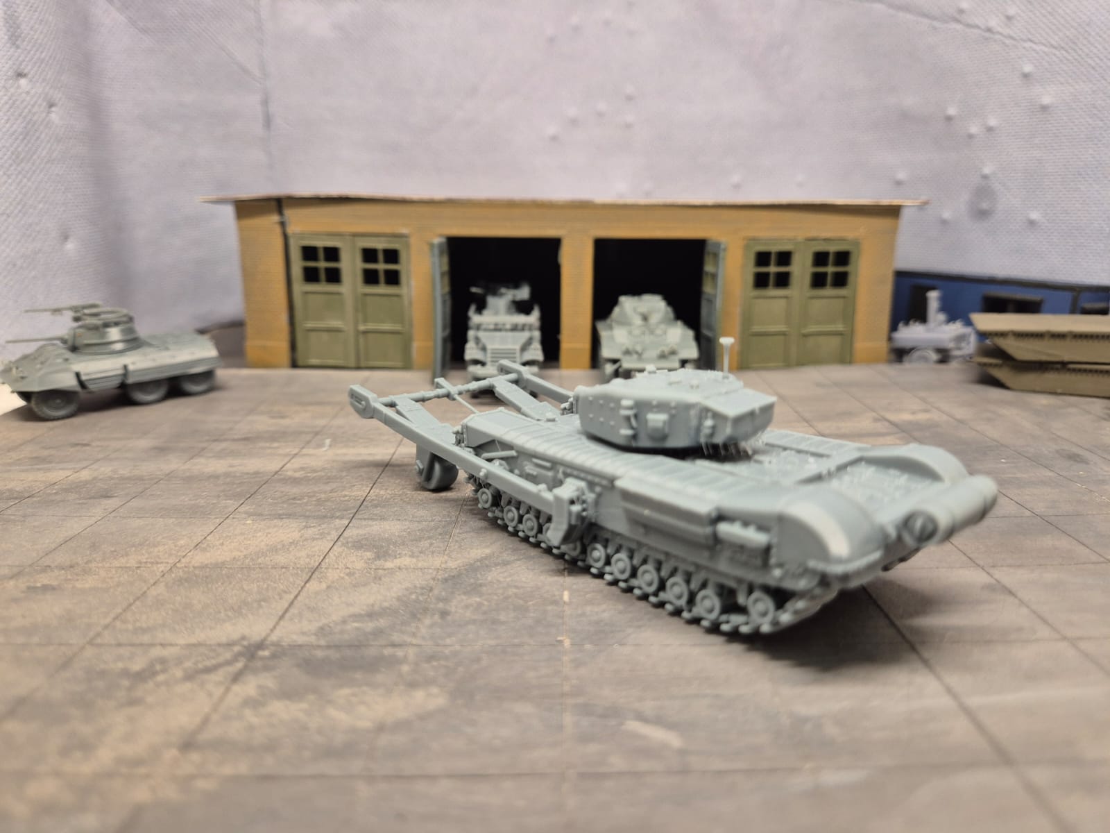Churchill Mk. IV AVRE Gepanzerter Pionier- und Minenräumpanzer mit Minenroller