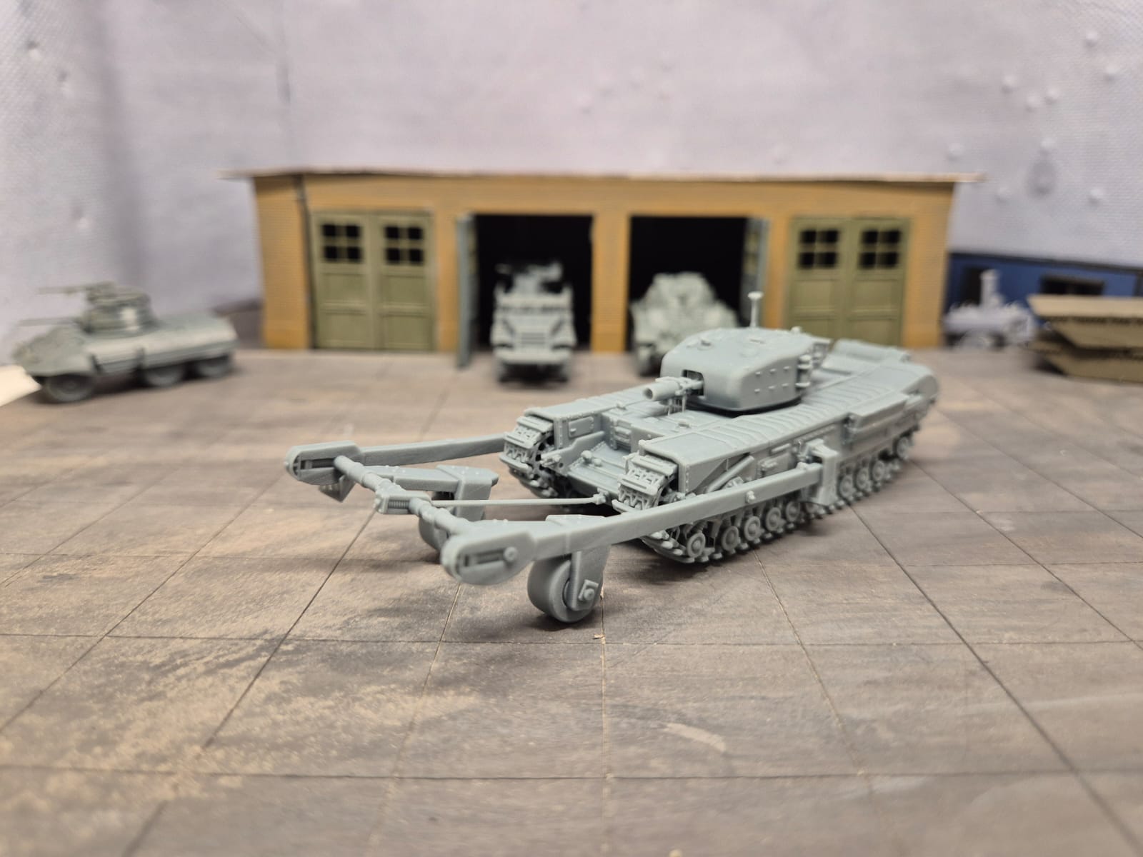 Churchill Mk. IV AVRE Gepanzerter Pionier- und Minenräumpanzer mit Minenroller