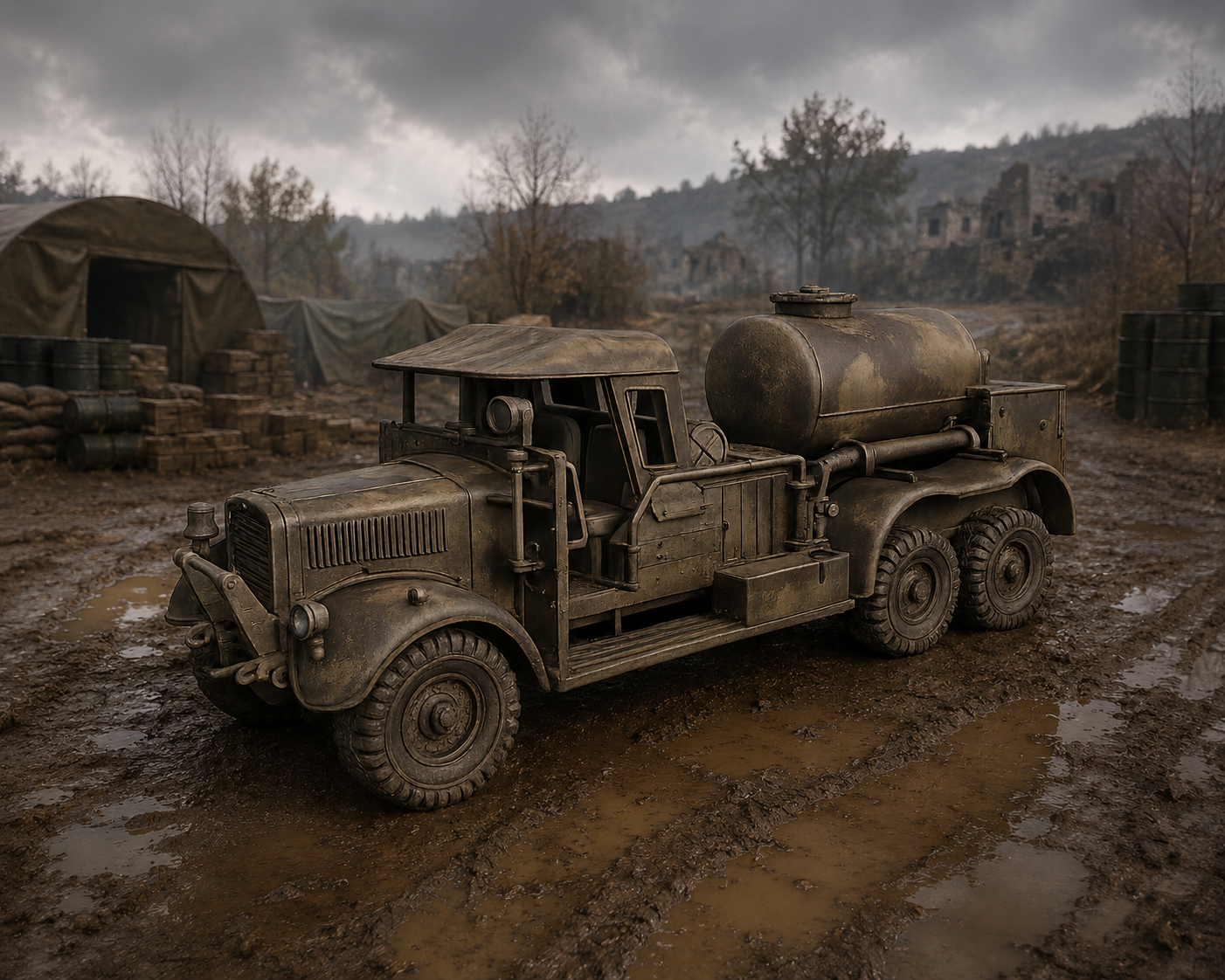 Fordson WOT1 mit großen Schaumstofftank Flugfeldfeuerwehr