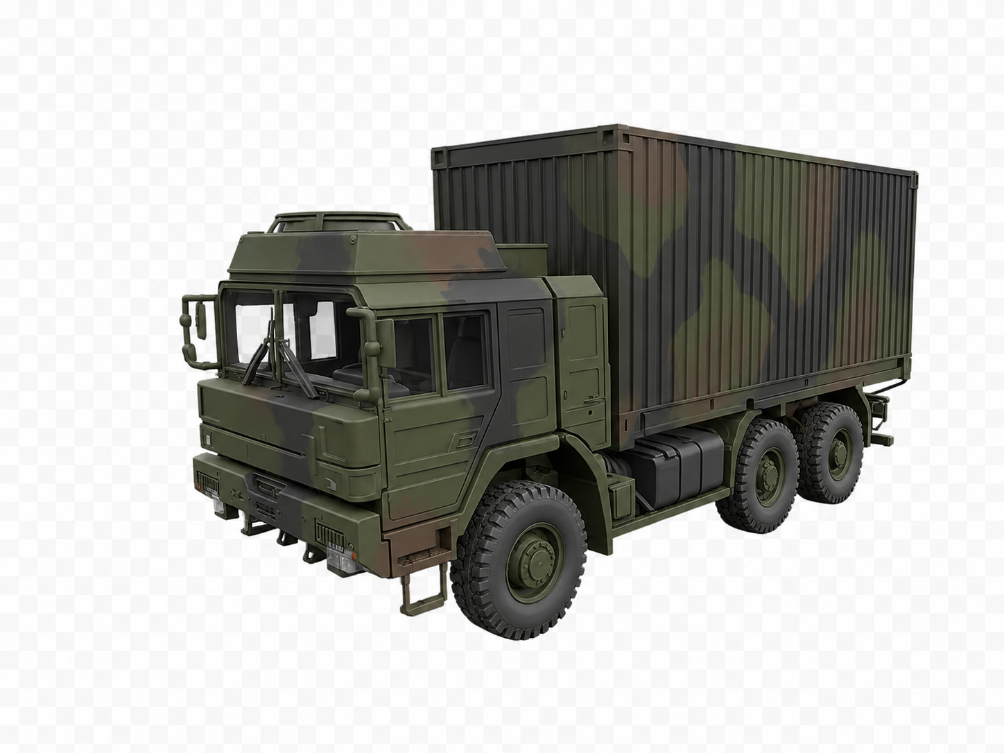 RMMV HX2 6×6 Containerchassis-Aufbau mit Transportcontainer