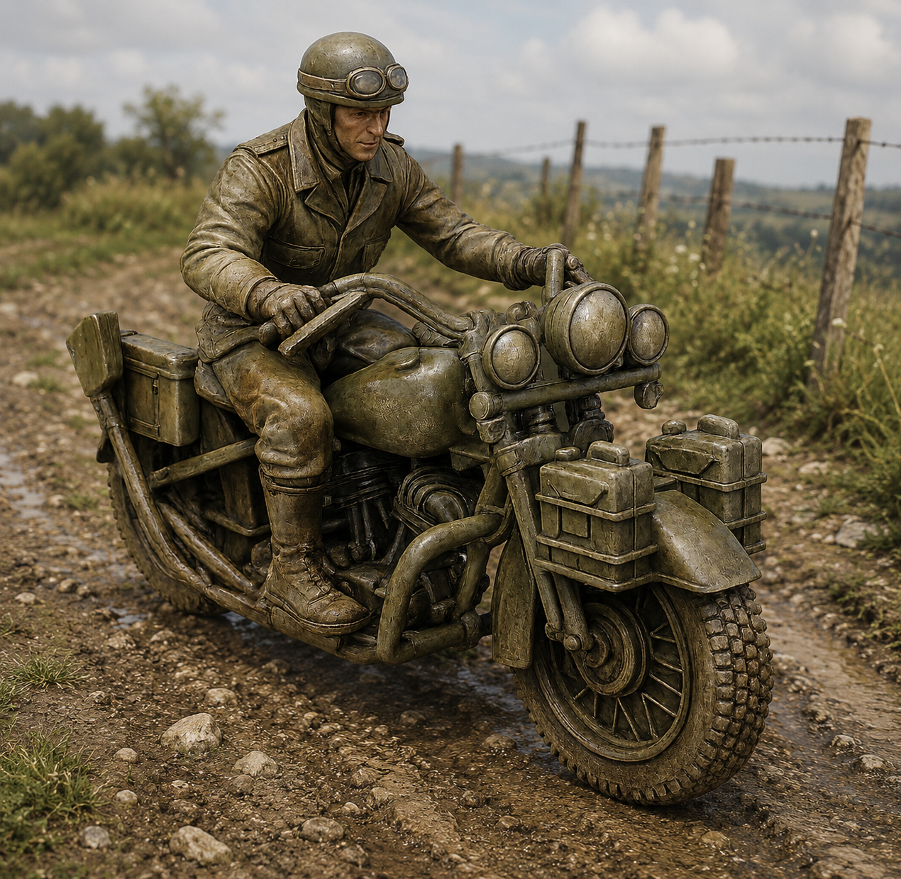 Harley-Davidson WLA inkl. Fahrer
