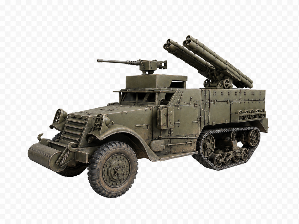 M2A1 mit zwei Dreifach-Raketenwerfern Experimenteller mobiler Raketenwerfer