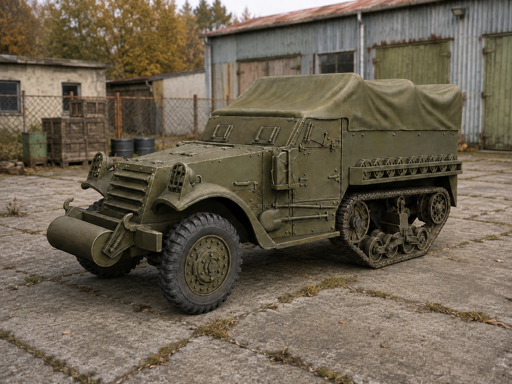 M5 Gepanzerter Halbketten-Mannschaftstransporter Mit aufgezogenem Verdeck