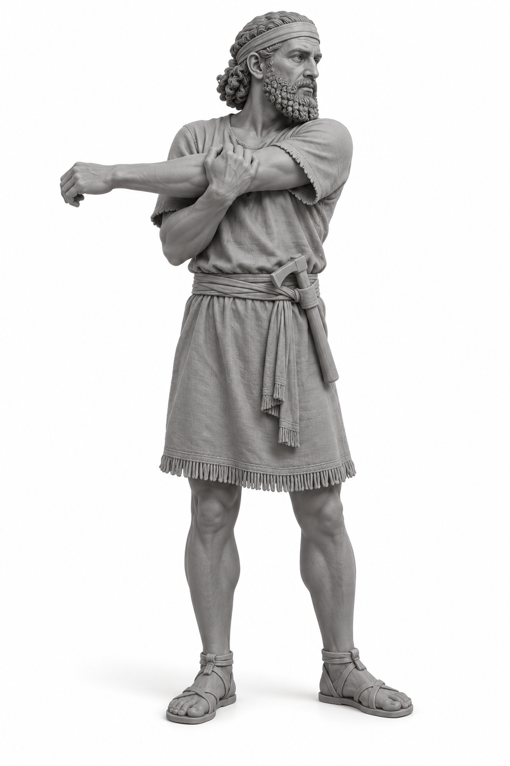 Assyrischer Handwerker beim Dehnen - Antike – Vorderer Orient - Assyrische Handwerker