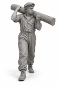 Bergmann mit Grubenholz - Historische Berufe um 1900–1930 - Bergleute