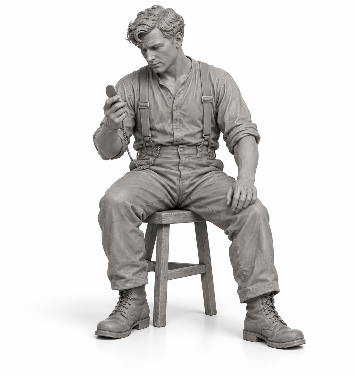 Bergmann mit Taschenuhr - Historische Berufe um 1900–1930 - Bergleute