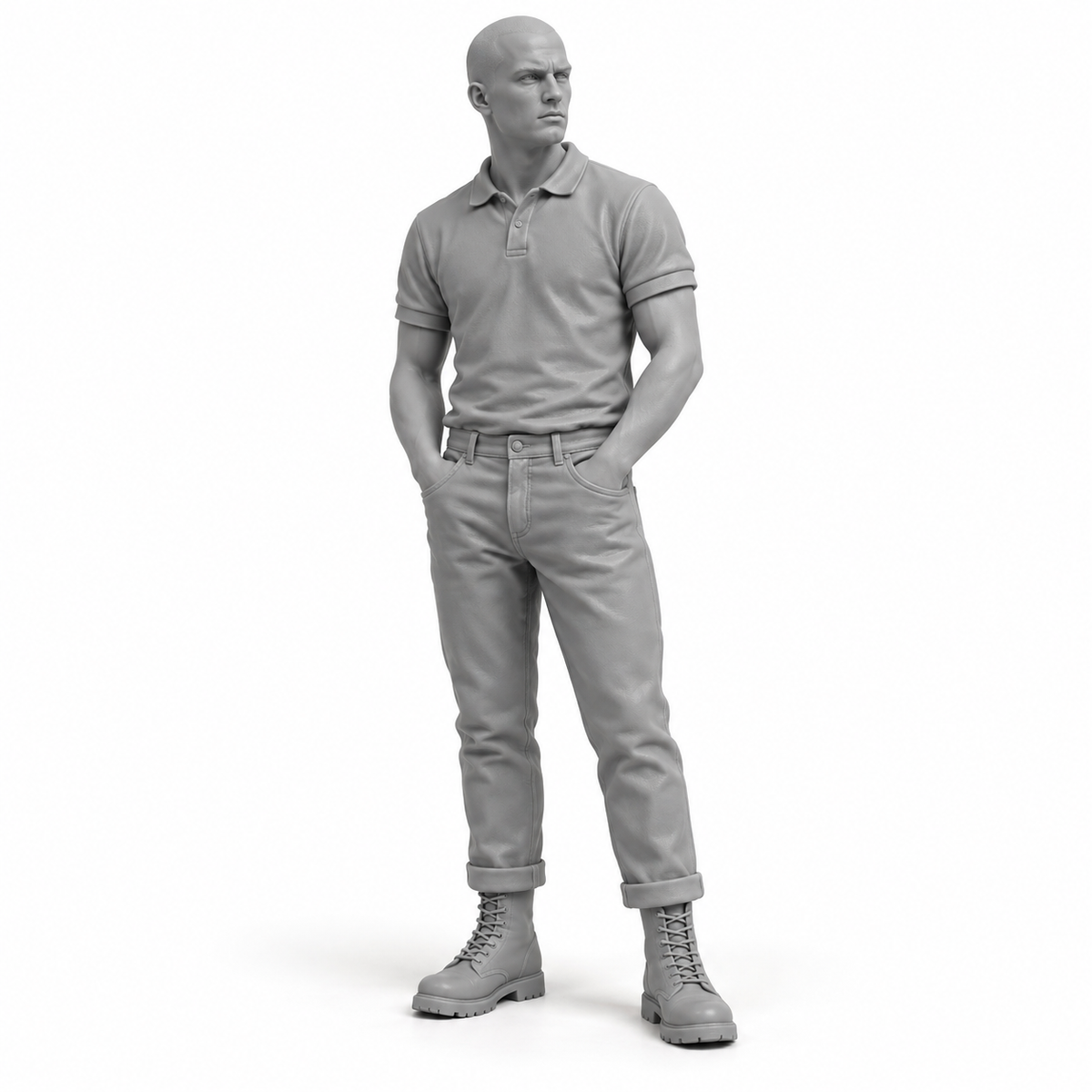 Skinhead mit Poloshirt - Subkulturen & Straßenleben - Skinhead-Subkultur
