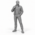 Skinhead mit Jeansjacke - Subkulturen & Straßenleben - Skinhead-Subkultur
