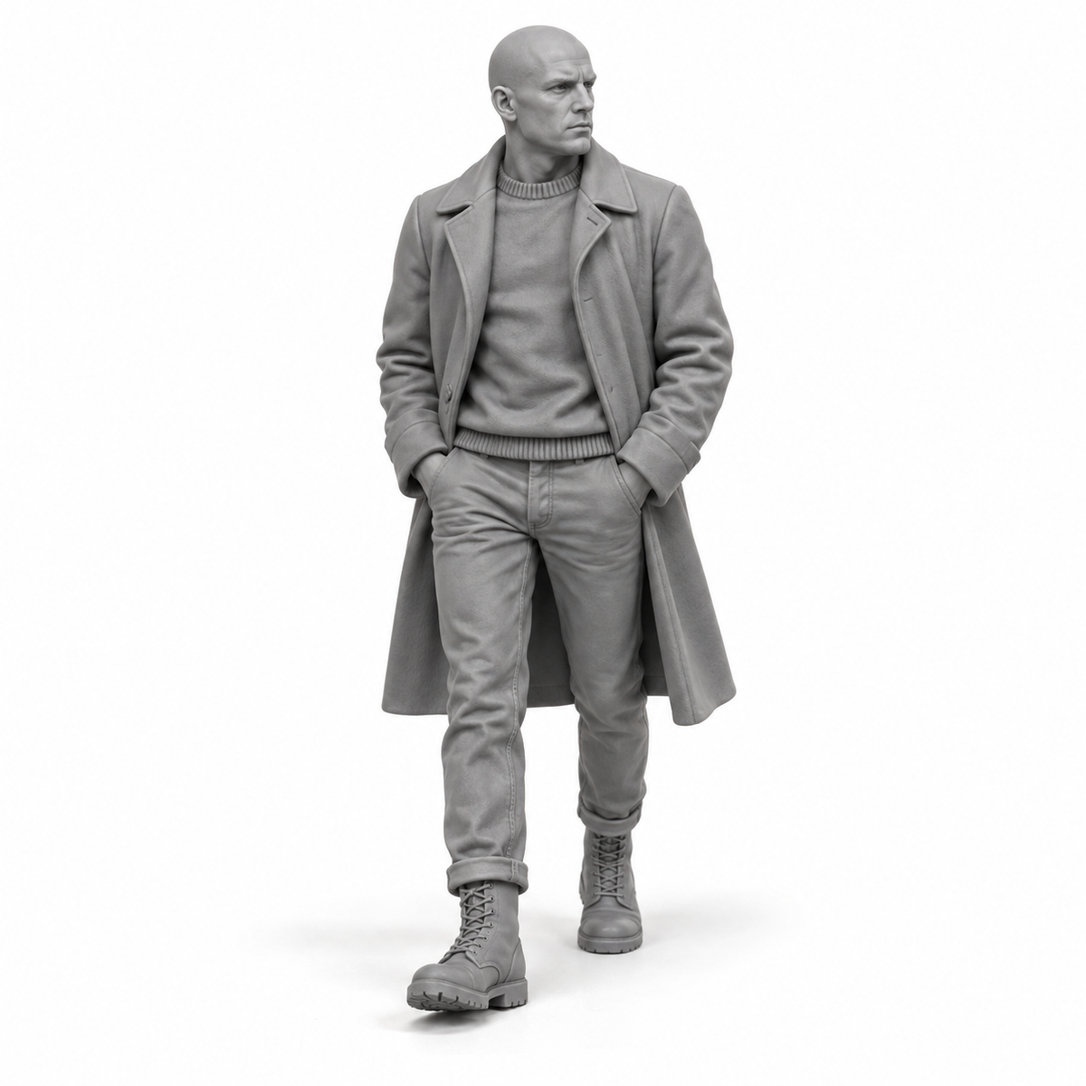 Skinhead mit Mantel - Subkulturen & Straßenleben - Skinhead-Subkultur