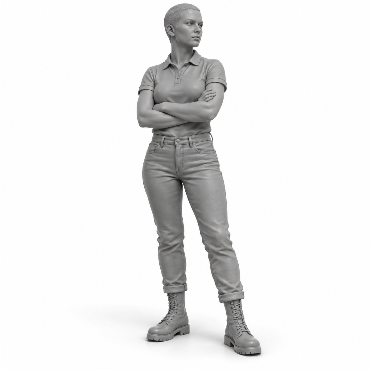 Skinhead-Frau mit Poloshirt - Subkulturen & Straßenleben - Skinhead-Subkultur