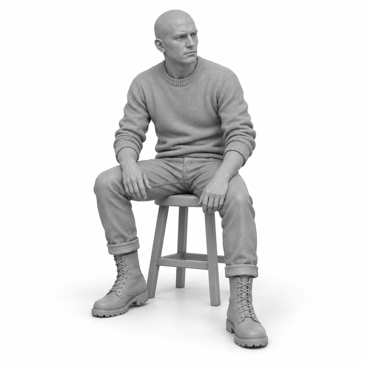 Skinhead auf Hocker - Subkulturen & Straßenleben - Skinhead-Subkultur