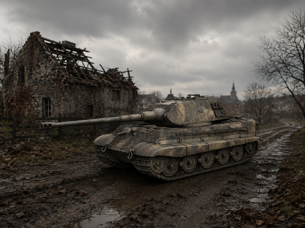 Sd.Kfz. 182 Tiger II / Königstiger Panzerkampfwagen Tiger Ausf. B Frühe Ausführung mit sogenanntem Porsche-Turm und Zimmerit