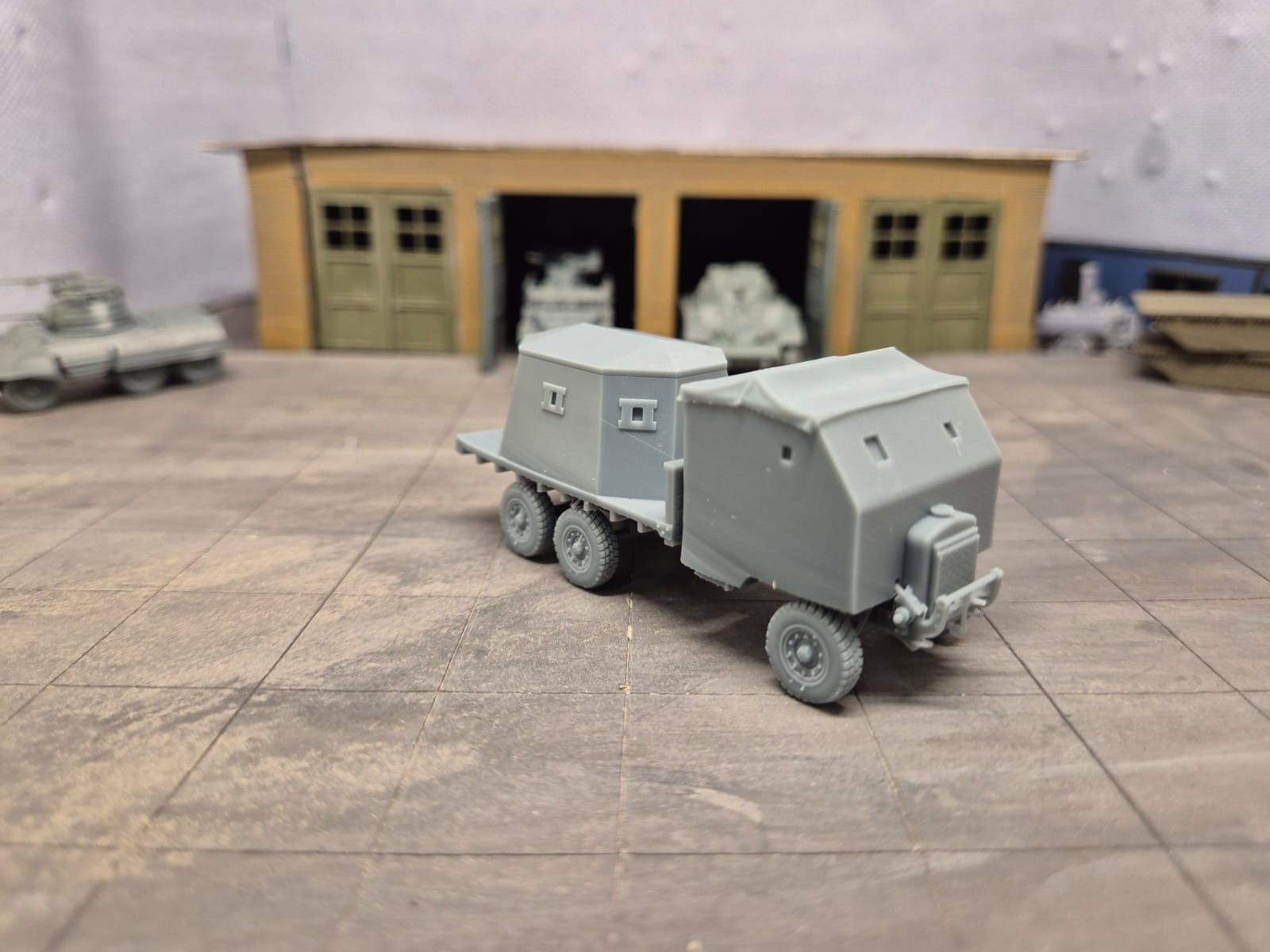 Type 2 Bison Mobile Pillbox Improvisierter gepanzerter Lastwagen und mobiler Bunker