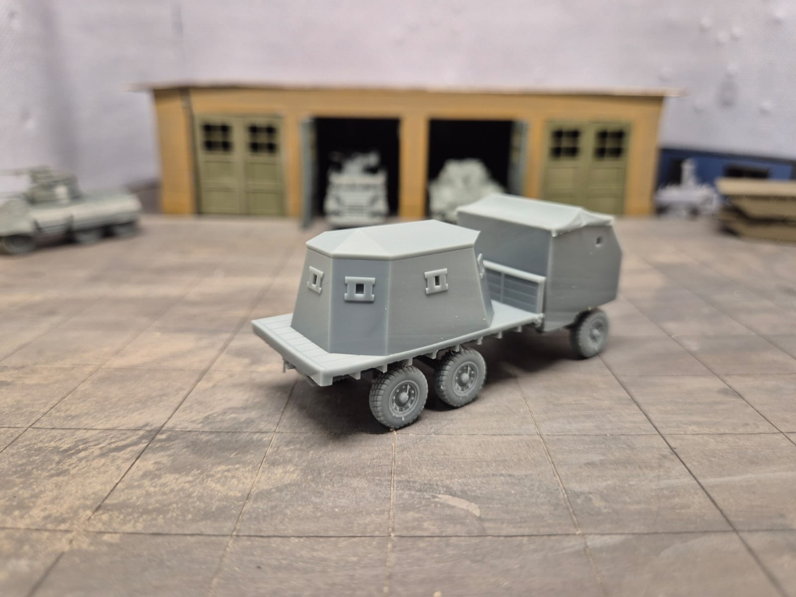 Type 2 Bison Mobile Pillbox Improvisierter gepanzerter Lastwagen und mobiler Bunker