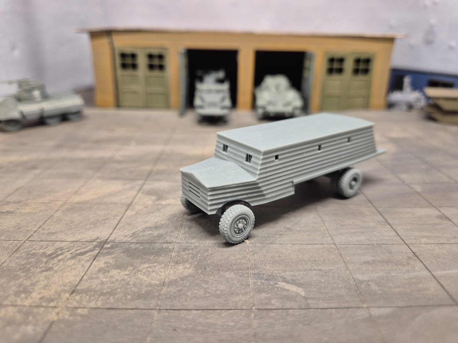 Type 3 Bison Mobile Pillbox Improvisierter gepanzerter Lastwagen und mobiler Bunker