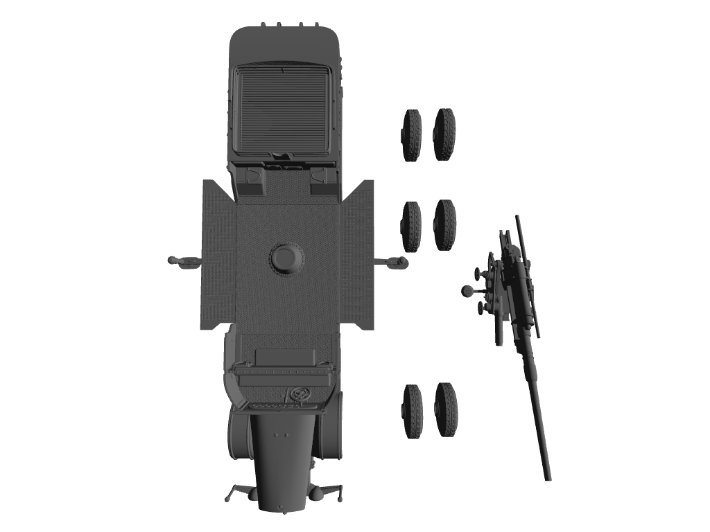 Selbstfahrlafette auf Fahrgestell VOMAG 7 OR 660 mit 8,8-cm-Flak Aktiv-Modus