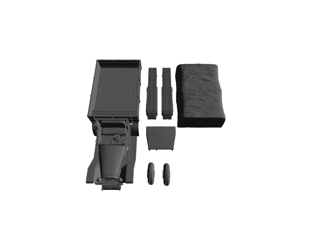 ZIS-42 Halbkettenlastwagen und Artillerieschlepper mit Planen-Aufbau
